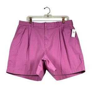 NWT Gap Women's High Rise Pleated Khaki Shorts, Purple Clover, Size 16